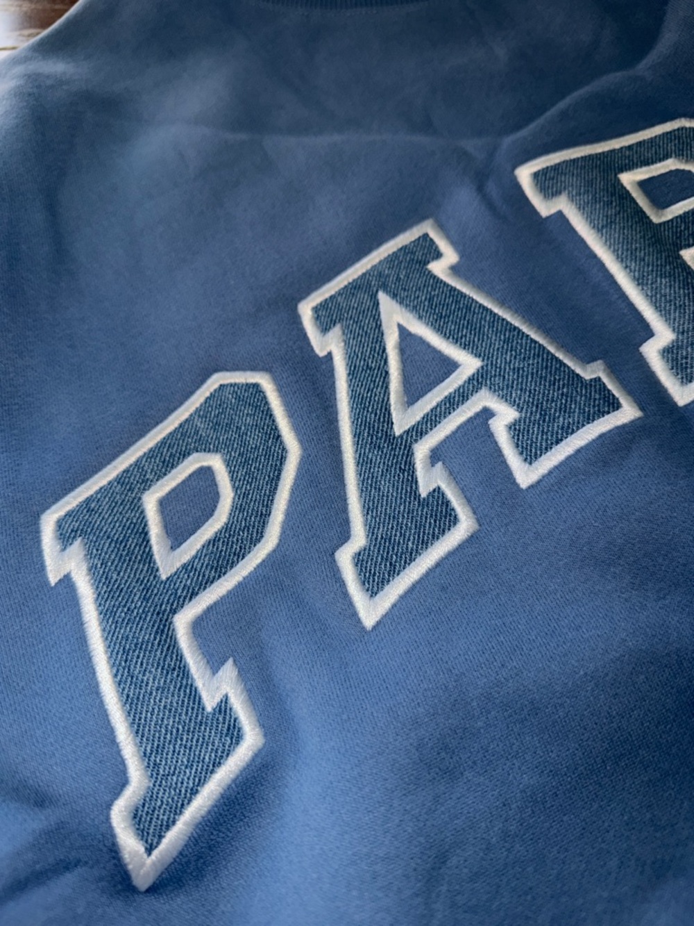 Parke Light Blue Sweatshirt with denim Logo - Picture 2 of 4